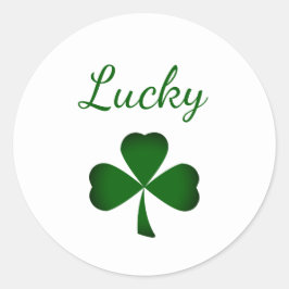 Pegatina Redonda St. Patrick's Day Lucky Shamrock