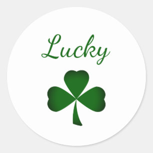 Pegatina Redonda St. Patrick's Day Lucky Shamrock