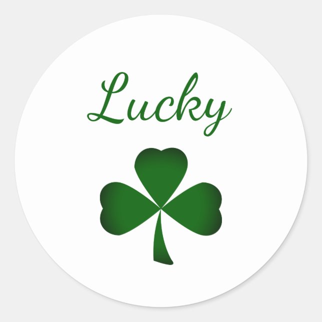 Pegatina Redonda St. Patrick's Day Lucky Shamrock (Anverso)