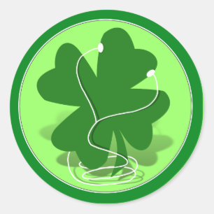 Pegatina Redonda St. Patrick's Day Rish Clover