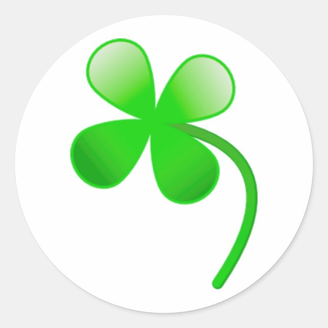 Pegatina Redonda St. Patrick's Day Shamrock (Anverso)