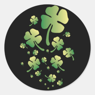 Pegatina Redonda St. Patricks Gradient Clover