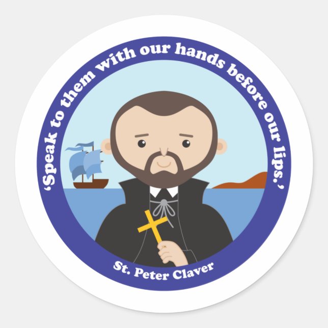 Pegatina Redonda St. Peter Claver (Anverso)