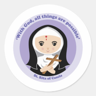 Pegatina Redonda St. Rita de Cascia