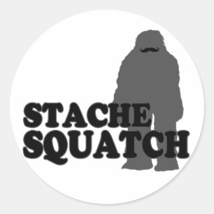 Pegatina Redonda Stache Squatch