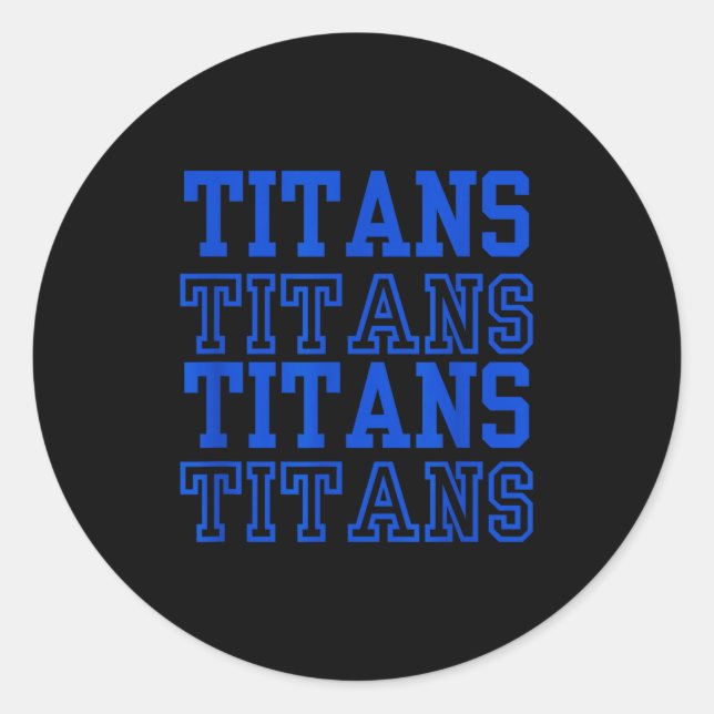 Pegatina Redonda Stacked Block Text Design Apparel  (Anverso)