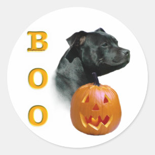 Pegatina Redonda Staffordshire Bull Terrier Boo
