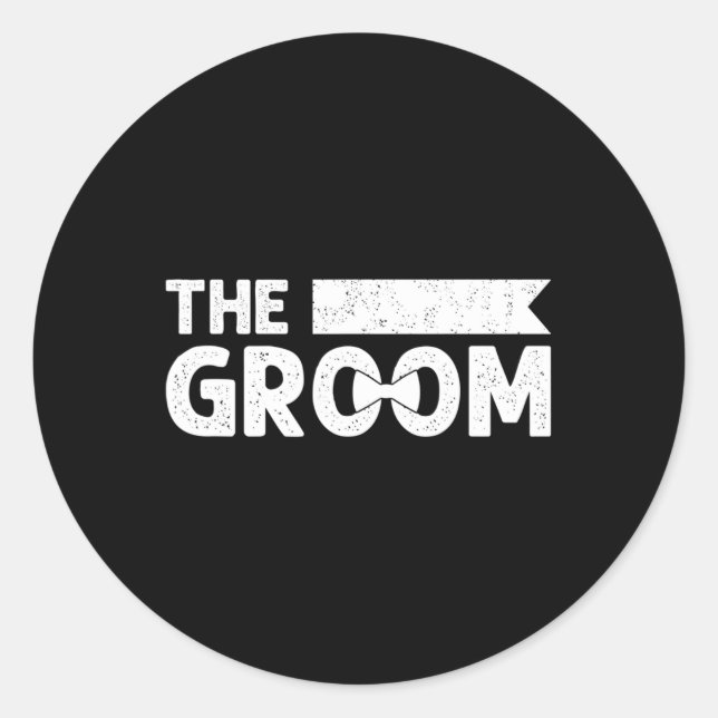 Pegatina Redonda Stag Groomsmen Boda Te (Anverso)
