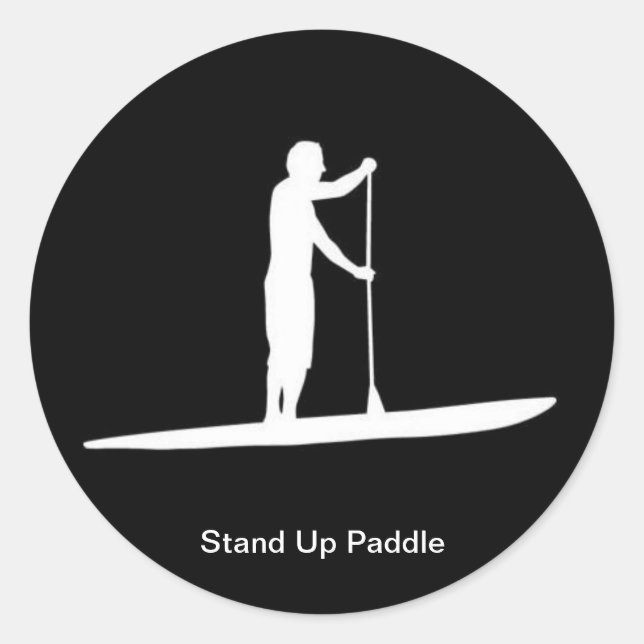 Pegatina Redonda stand up paddle (Anverso)