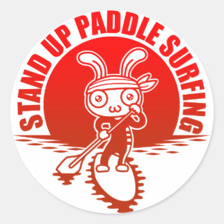 Pegatina Redonda Stand up paddle surfing