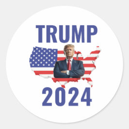 Pegatina Redonda Stand with Trump: Gear Up for 2024!