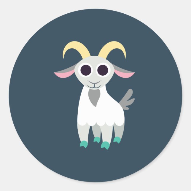 Pegatina Redonda Stanley la cabra (Anverso)