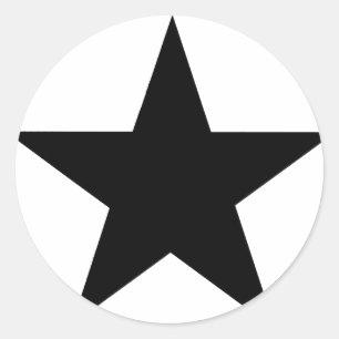 Pegatina Redonda Star Black The MUSEUM Zazzle Gifts