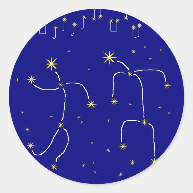 Pegatina Redonda Star Dance (Anverso)