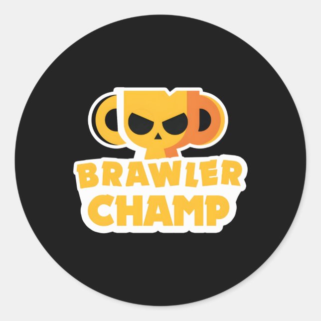 Pegatina Redonda Star Gamer Gaming Stars Brawler Beawler (Anverso)