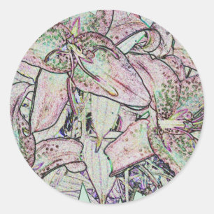 Pegatina Redonda Star Gazer despierta en Pegatinas de lápiz