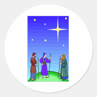 Pegatina Redonda Star Guides Wise Men