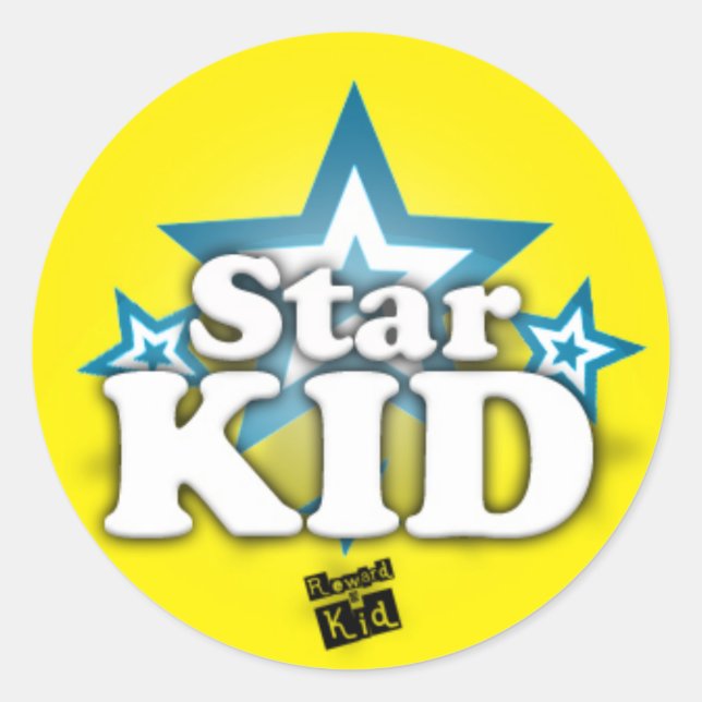 Pegatina Redonda Star Kid (conjunto de 20) (Anverso)