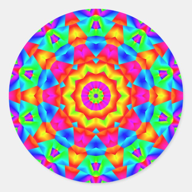 Pegatina Redonda Star Mandala con espíritu (Anverso)