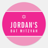STAR OF DAVID bonito murciélago rosa mitzvah logo