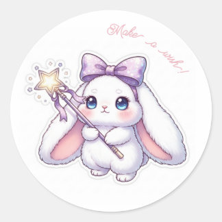 Pegatina Redonda Star Ribbon Magic Wand Bunny - Dreamy Sparkle 