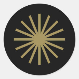 Pegatina Redonda Starburst Black and Gold