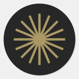 Pegatina Redonda Starburst Black and Gold