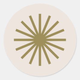 Pegatina Redonda Starburst Gold & Linen White