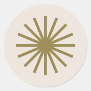 Pegatina Redonda Starburst Gold & Linen White