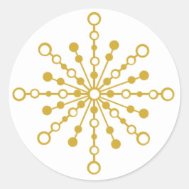 Pegatina Redonda Starburst Retro Atomic MidCentury Mod Red & Gold