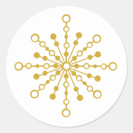 Pegatina Redonda Starburst Retro Atomic MidCentury Mod Red & Gold