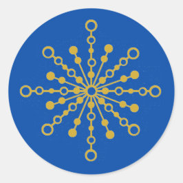 Pegatina Redonda Starburst Retro Atomic MidCentury Mod Red & Gold