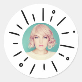 Pegatina Redonda STARBURST | Simple Round Fun Custom Photo Stickers