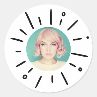 Pegatina Redonda STARBURST | Simple Round Fun Custom Photo Stickers