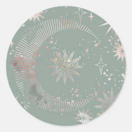 Pegatina Redonda Starburst verde