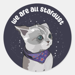 Pegatina Redonda Stardust Kitten
