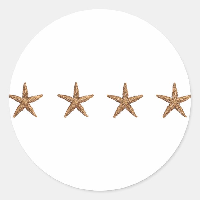 Pegatina Redonda Starfish - Estrella del Mar del Norte (Anverso)