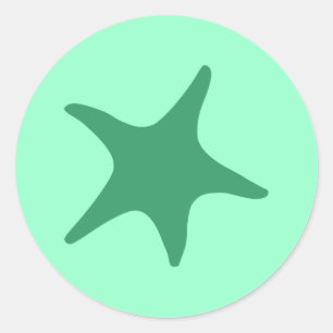 Pegatina Redonda Starfish Green