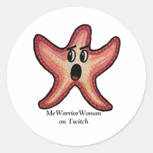 Pegatina Redonda Starfish impactado, MeWarriorWoman en Twitch