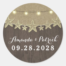 Starfish Rustic Lights Beach Wedding Favor