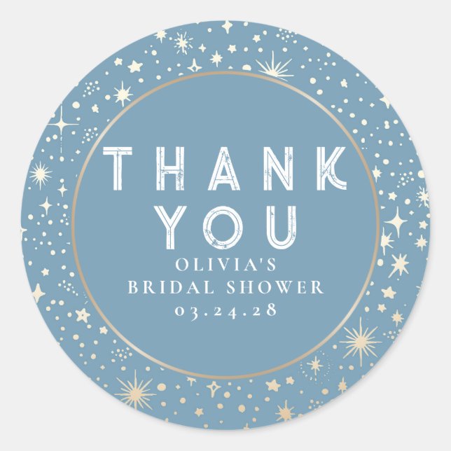 Pegatina Redonda Starry Night Sky Celestial Gracias (Anverso)