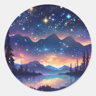 Pegatina Redonda Starry Sky Serenity