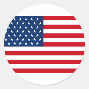 Pegatina Redonda Stars and Stripes USA