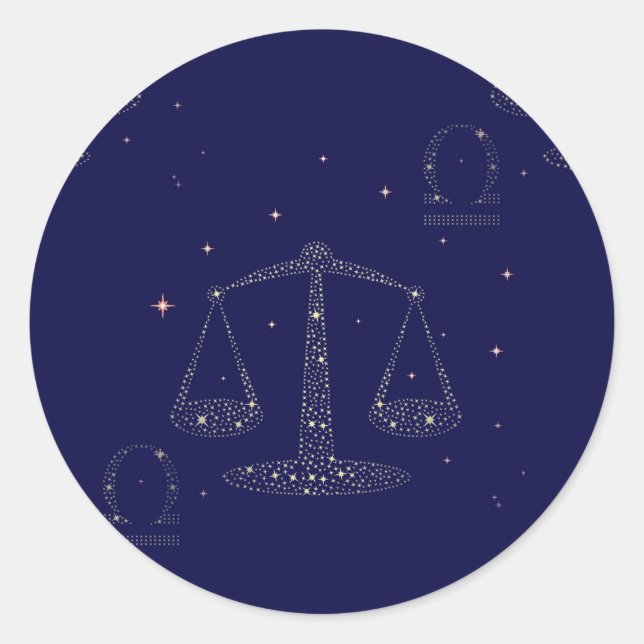 Pegatina Redonda stars libra (Anverso)