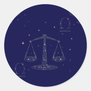 Pegatina Redonda stars libra