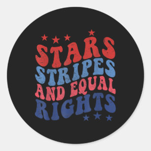Pegatina Redonda Stars Stripes And Equal Rights 4 De Julio Patriot