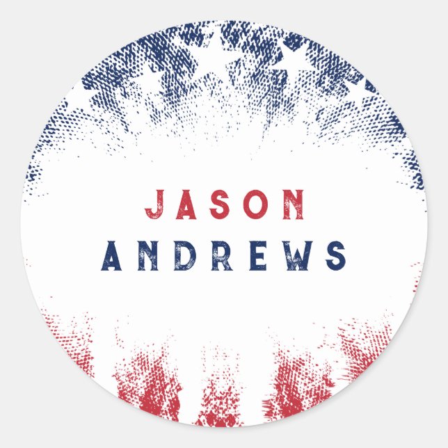 Pegatina Redonda Stars & Stripes Veteran (Anverso)