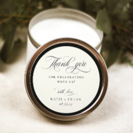 Pegatina Redonda STATELY CALLIGRAPHY Wedding Thank You