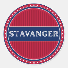 Pegatina Redonda Stavanger City Pride Emblem – Norwegian Identity