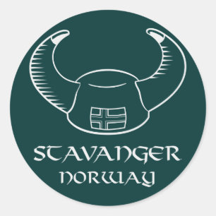 Pegatina Redonda Stavanger Norway Viking Gorra